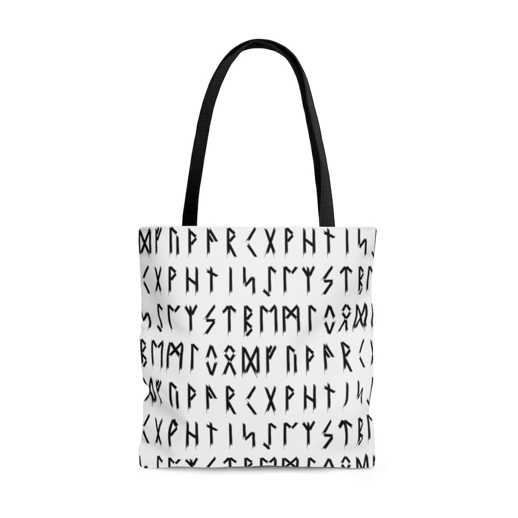 Black and White Rune Tote, Runic Pattern Bag in Black and White, Sturdy, High Quality Tote