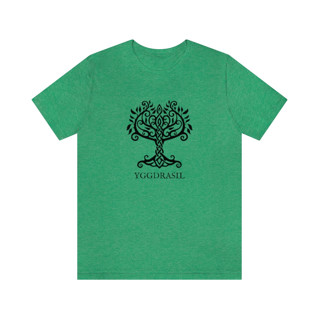 Yggdrasil Unisex Jersey Short Sleeve Tee, Tree of Life T-shirt, Norse Pagan Tree of Nine Worlds, Nordic Mythology