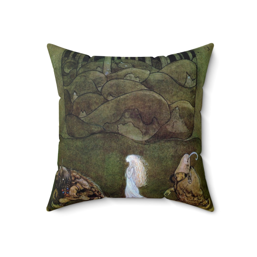 Among the Elves and Trolls Pillow, John Bauer illustration Throw Pillow, Scandinavian Folklore, Fairytales, Troll, Swedish Lore