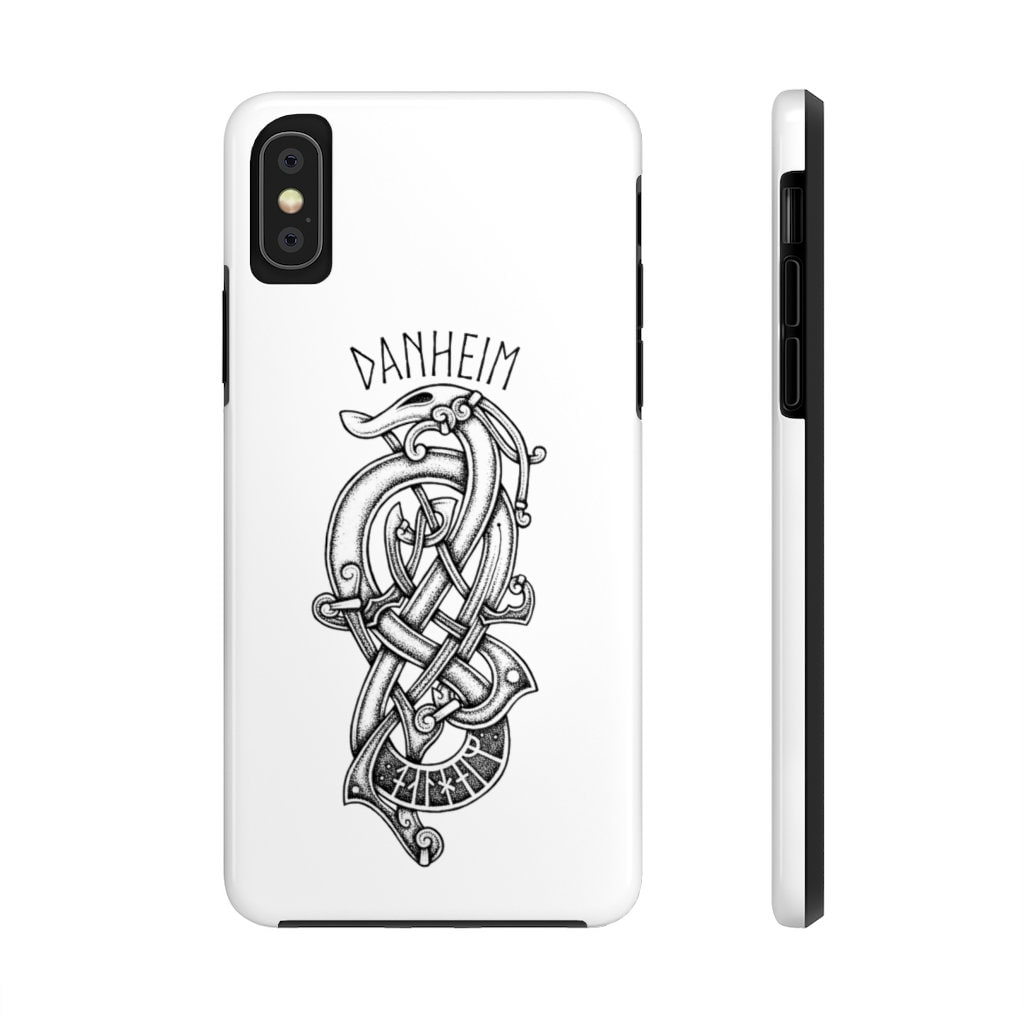 Danheim Phone Case, Tough Case with Viking Knotwork Danheim Case, iPhone Samsung Black and White