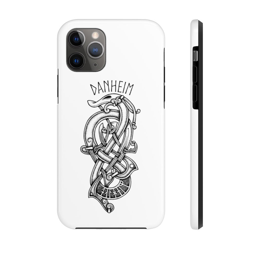 Danheim Phone Case, Tough Case with Viking Knotwork Danheim Case, iPhone Samsung Black and White