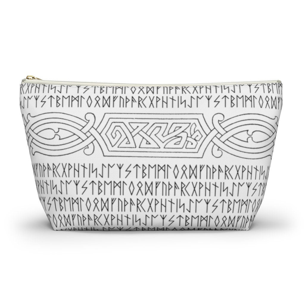 Viking Knotwork and Runes zipper Bags, T-Bottom Accessory Bag, Cosmetics Pouch, Travel Purse, Cell Phone carrier