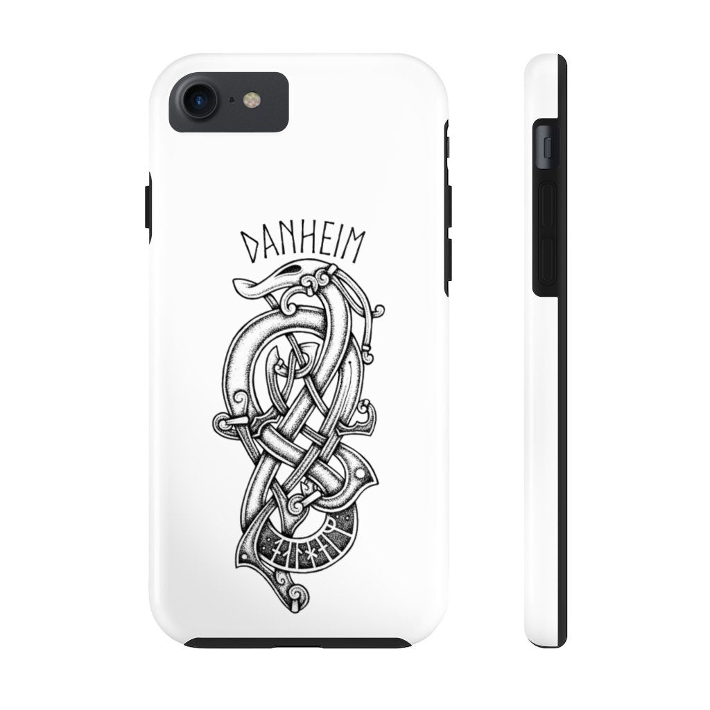 Danheim Phone Case, Tough Case with Viking Knotwork Danheim Case, iPhone Samsung Black and White