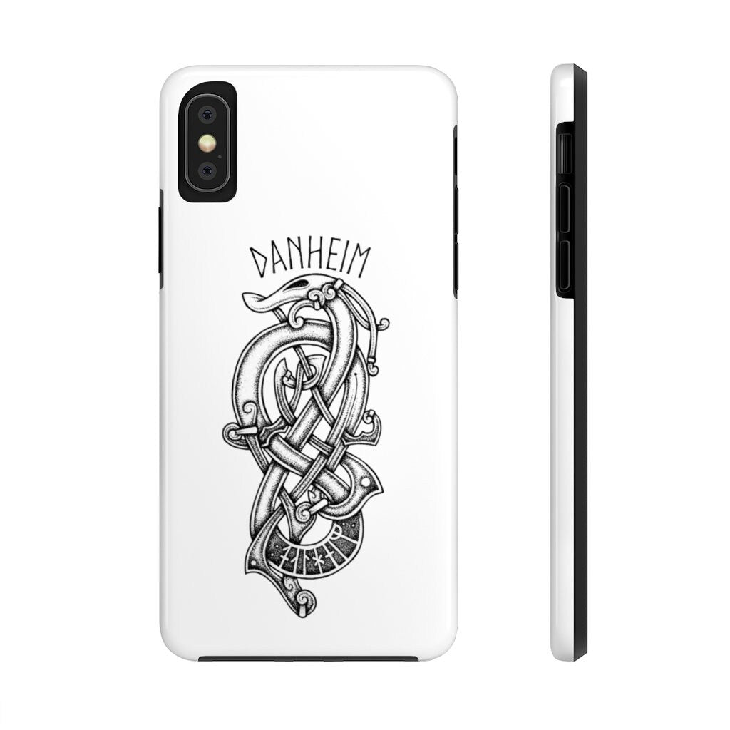 Danheim Phone Case, Tough Case with Viking Knotwork Danheim Case, iPhone Samsung Black and White