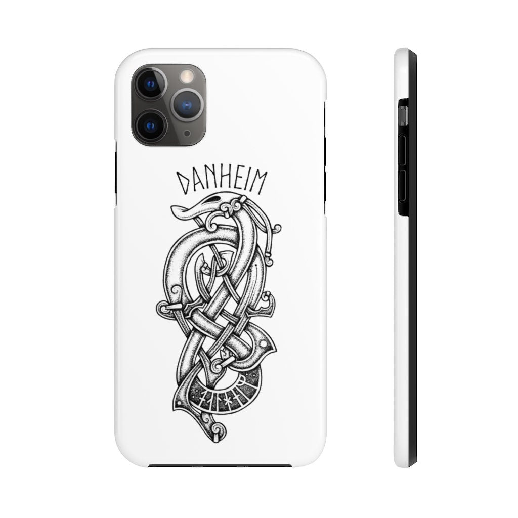 Danheim Phone Case, Tough Case with Viking Knotwork Danheim Case, iPhone Samsung Black and White