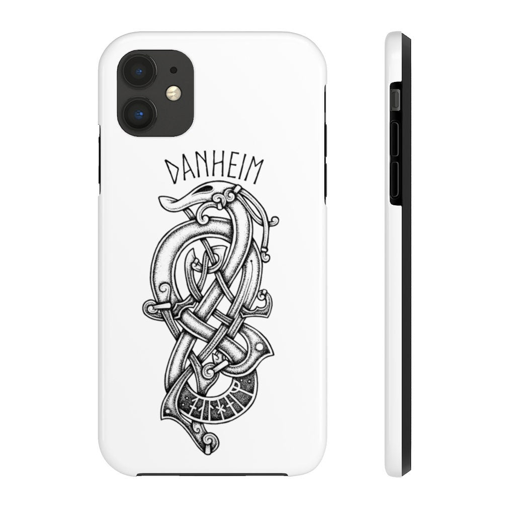 Danheim Phone Case, Tough Case with Viking Knotwork Danheim Case, iPhone Samsung Black and White