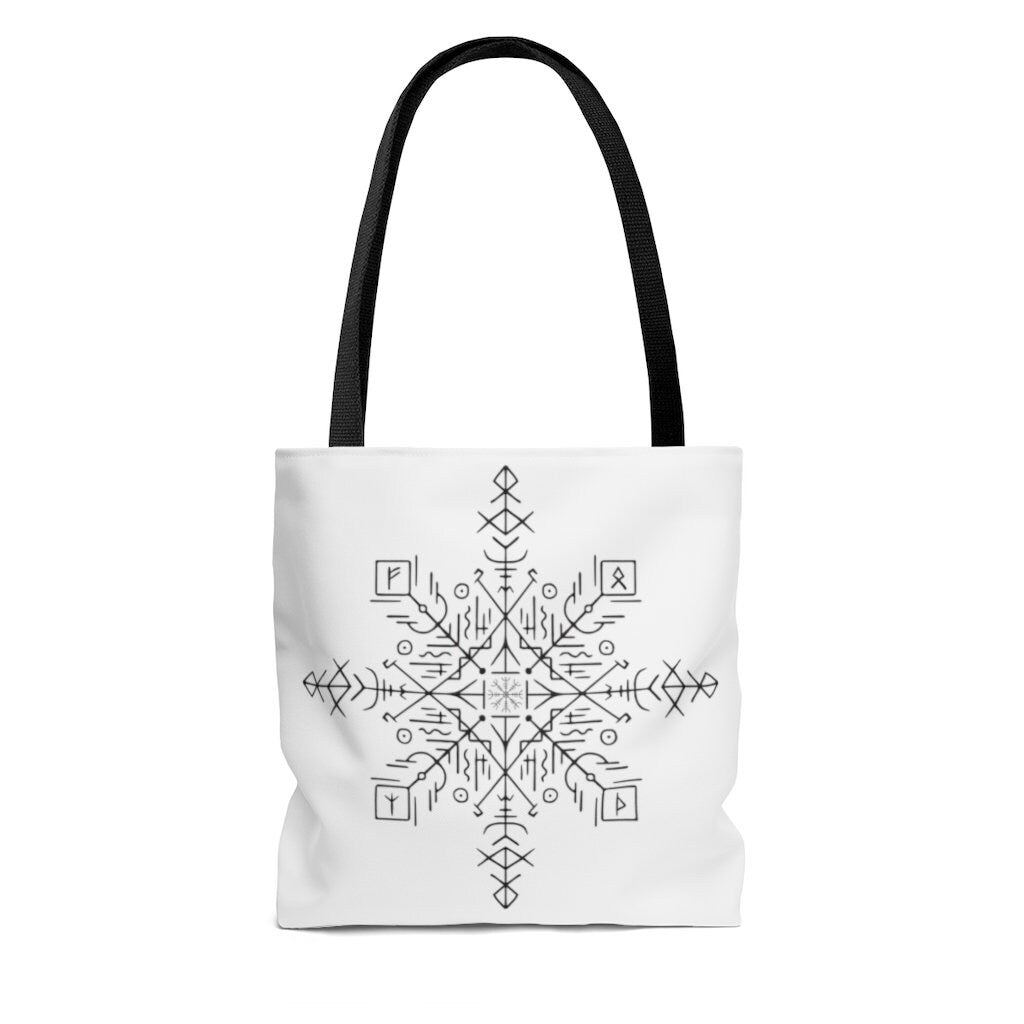 Rune Tote, Helm of Awe, Magical Sigils, Norse Pagan Symbols Bag