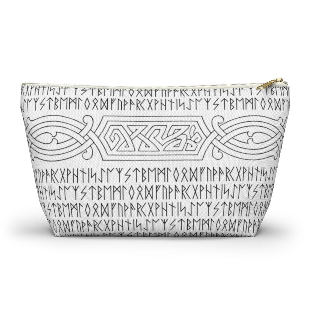 Viking Knotwork and Runes zipper Bags, T-Bottom Accessory Bag, Cosmetics Pouch, Travel Purse, Cell Phone carrier