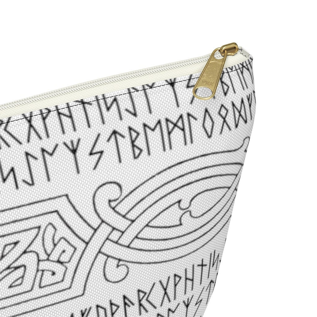 Viking Knotwork and Runes zipper Bags, T-Bottom Accessory Bag, Cosmetics Pouch, Travel Purse, Cell Phone carrier