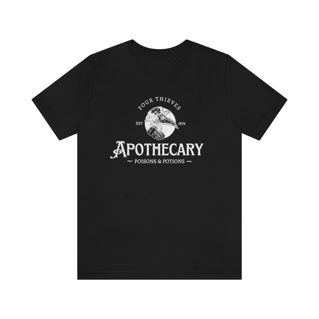 Four Thieves Apothecary Unisex Jersey Tee, Poisons and Potions Short sleeve T-Shirt, Witchy Fun Shirts, Plague Doctor, Vintage Gothic