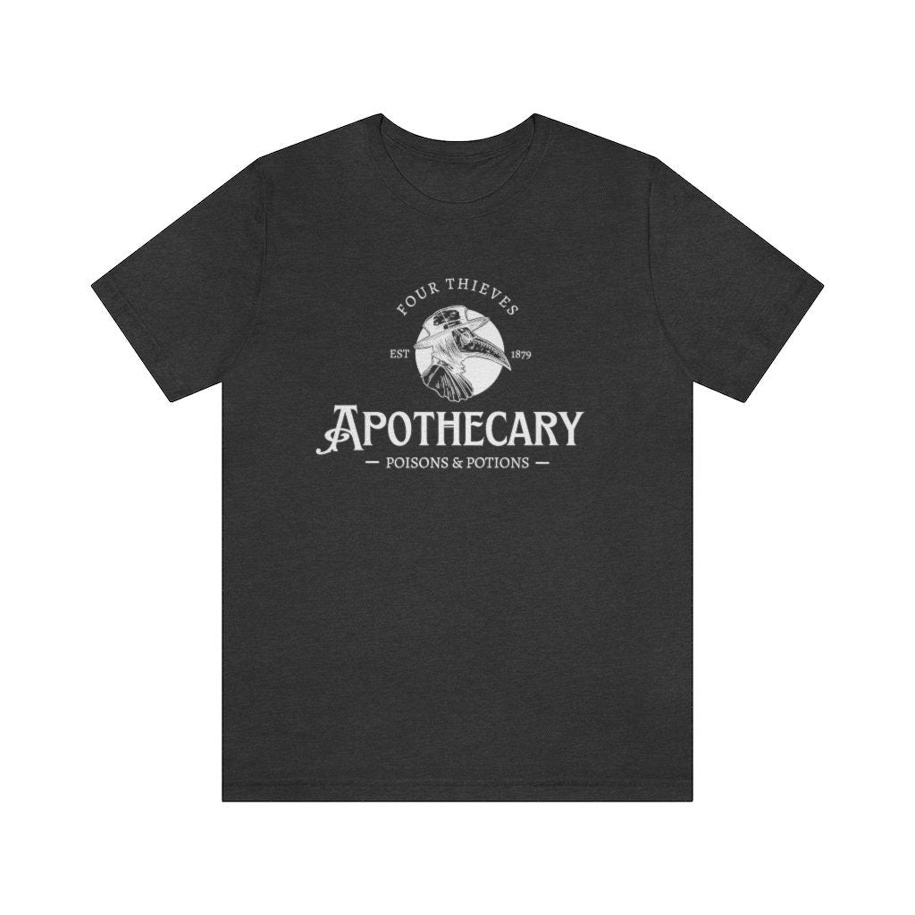 Four Thieves Apothecary Unisex Jersey Tee, Poisons and Potions Short sleeve T-Shirt, Witchy Fun Shirts, Plague Doctor, Vintage Gothic