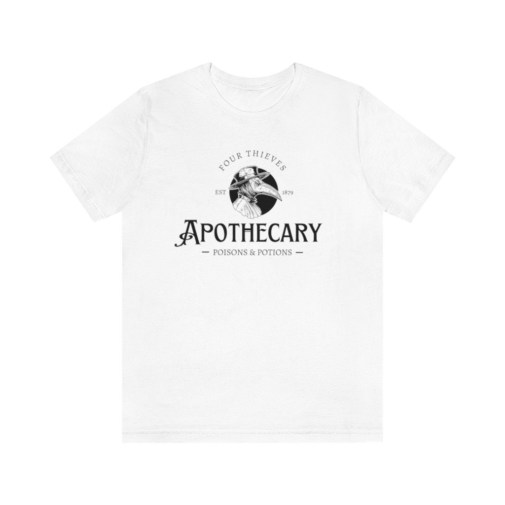 Four Thieves Apothecary Unisex Jersey Tee, Poisons and Potions Short sleeve T-Shirt, Witchy Fun Shirts, Plague Doctor, Vintage Gothic