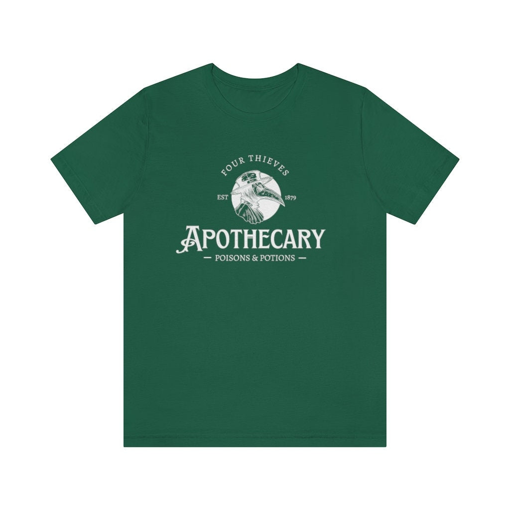 Four Thieves Apothecary Unisex Jersey Tee, Poisons and Potions Short sleeve T-Shirt, Witchy Fun Shirts, Plague Doctor, Vintage Gothic