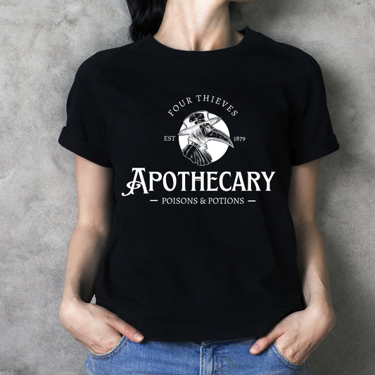 Four Thieves Apothecary Unisex Jersey Tee, Poisons and Potions Short sleeve T-Shirt, Witchy Fun Shirts, Plague Doctor, Vintage Gothic